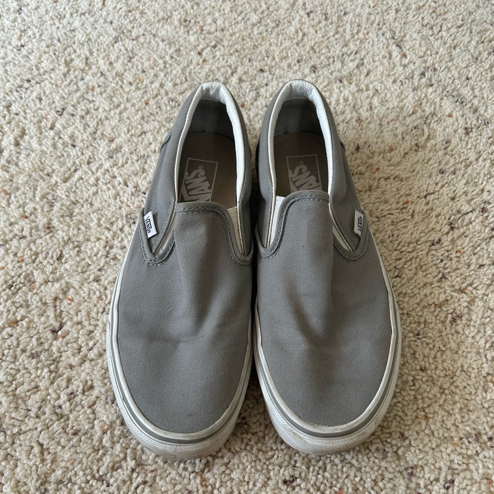 Gray slip-on vans